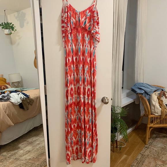 Design Lab Open Back Multi-Color Maxi Dress - Picture 3 of 7